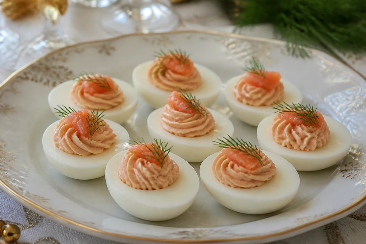 Готовое блюдо: 10. Фаршированные яйца с муссом из форели